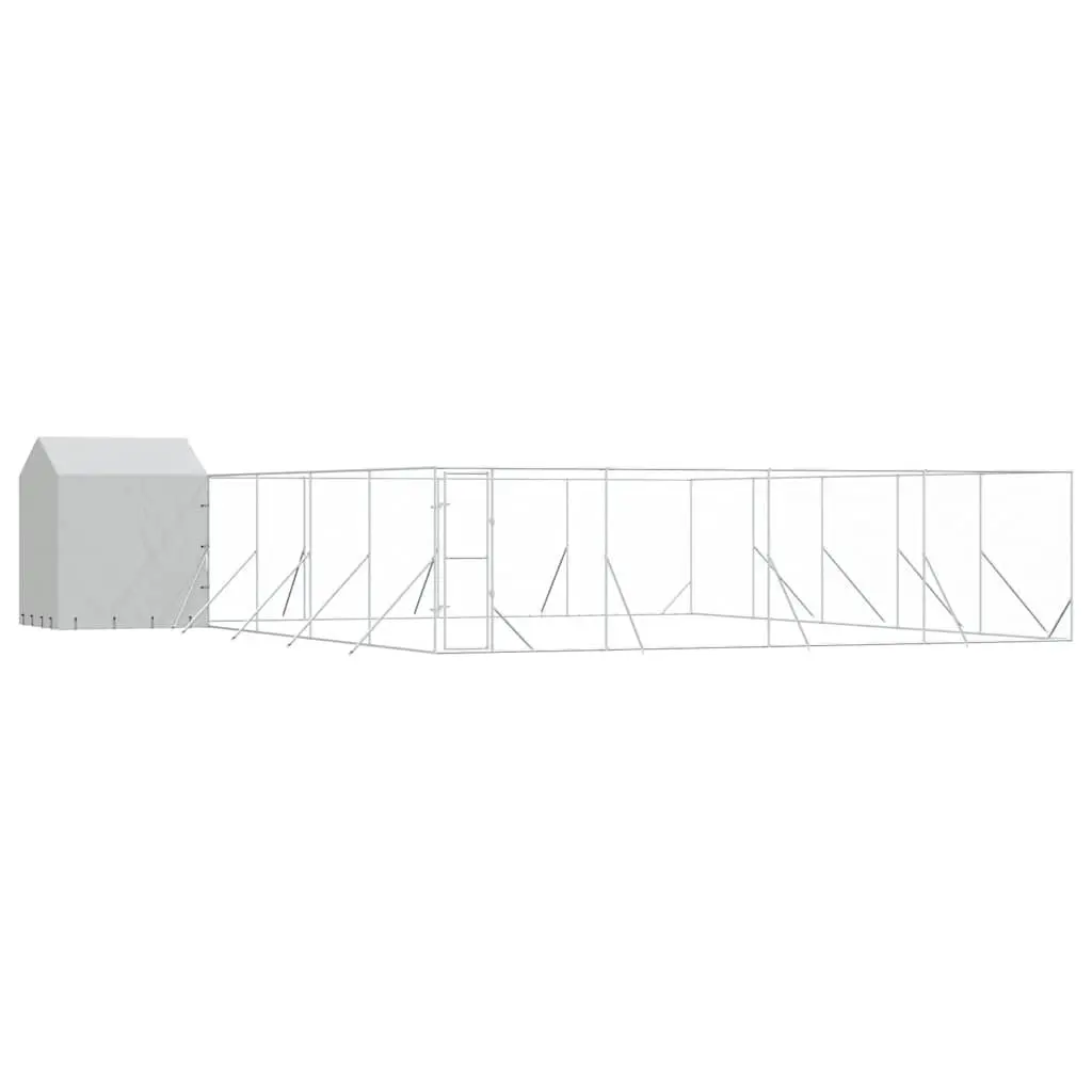 Outdoor Dog Kennel with Roof Galvanised Steel 10x10x2.5m