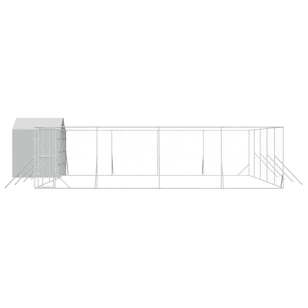 Outdoor Dog Kennel with Roof Galvanised Steel 10x10x2.5m