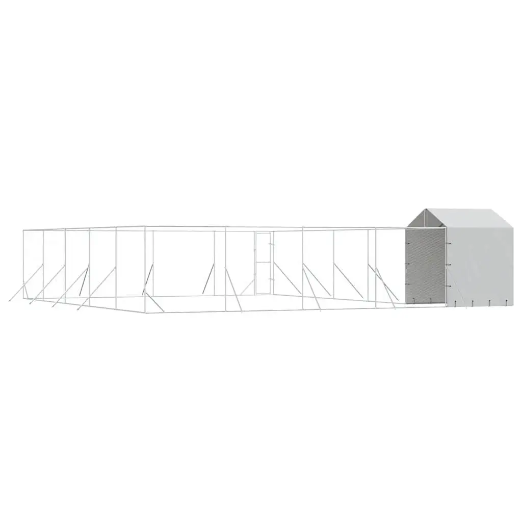Outdoor Dog Kennel with Roof Galvanised Steel 10x10x2.5m
