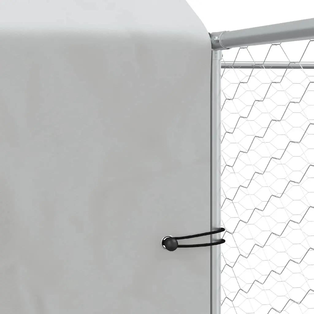 Outdoor Dog Kennel with Roof Galvanised Steel 10x10x2.5m
