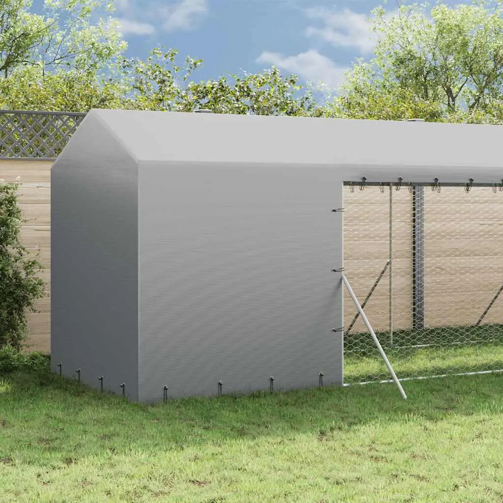 Outdoor Dog Kennel with Roof Galvanised Steel 2x6x2.5 m