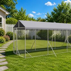 Welcoming Outdoor Dog Kennel with Roof 2x14x2.5 m
