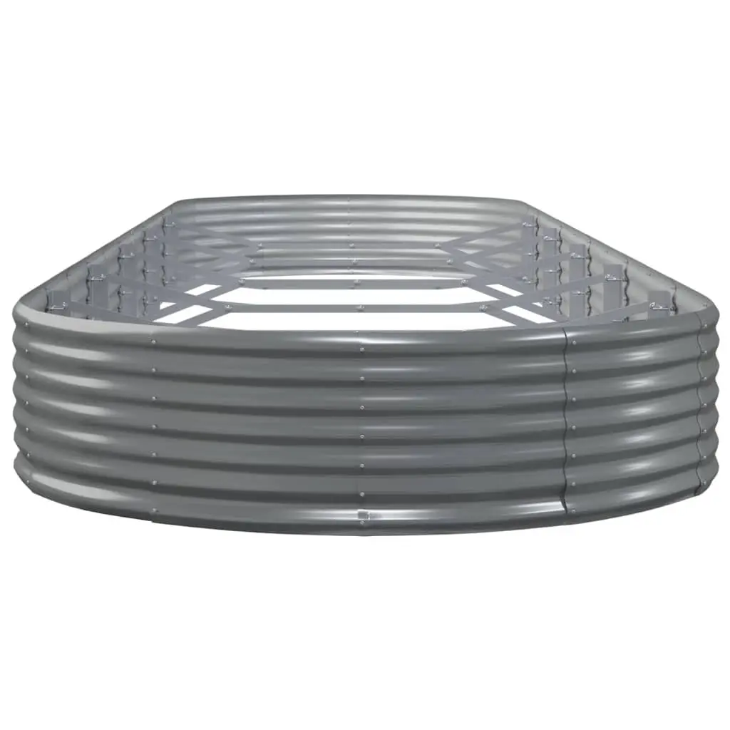 Garden Raised Bed Galvanised Steel Frame Planter 523 x 140 x 36 cm Outdoor Vegetable Herb Flower
