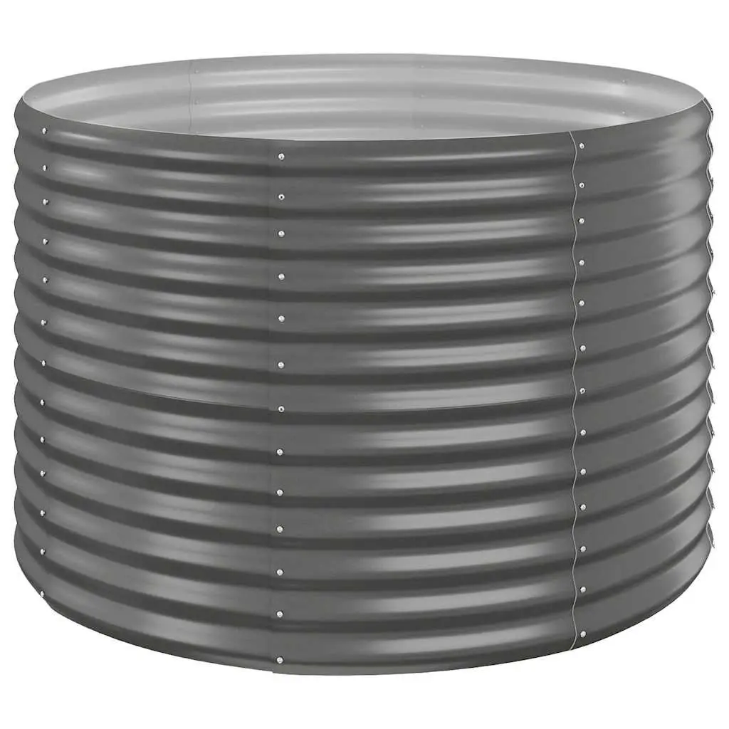 Raised Garden Bed Planter Galvanised Steel Frame Grey 100 x 100 x 68 cm