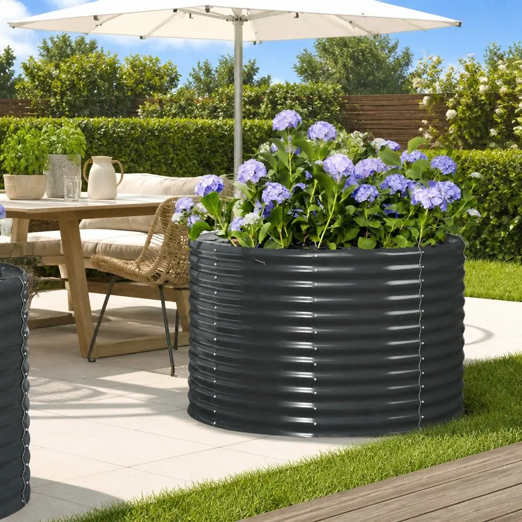 Raised Garden Bed Galvanised Steel Planter Box 100 x 100 x 68 cm
