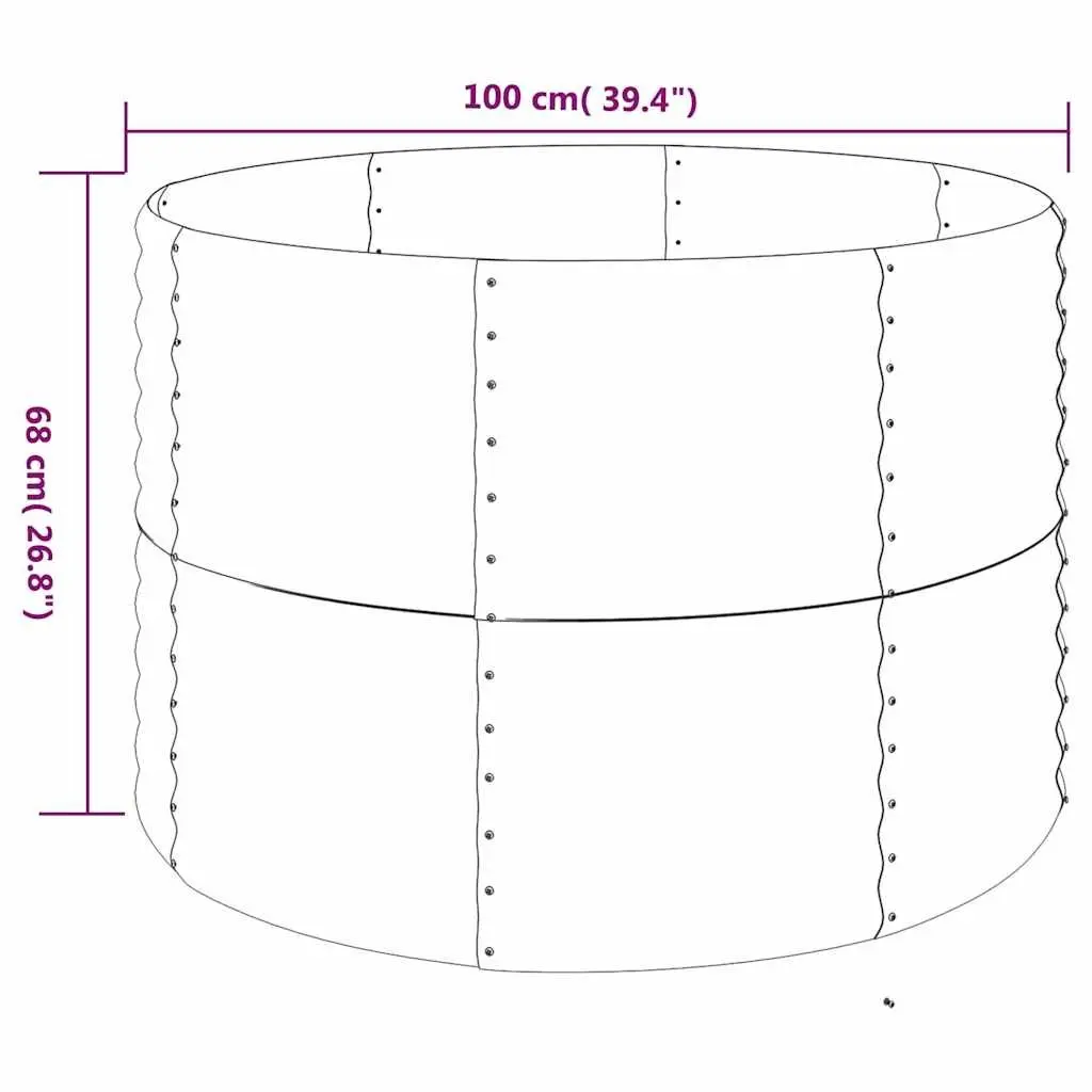 Raised Garden Bed Galvanised Steel Planter Box 100 x 100 x 68 cm