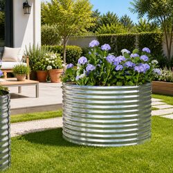 Garden Raised Bed Planter Box Outdoor Galvanised Steel Flower Vegetable Herb