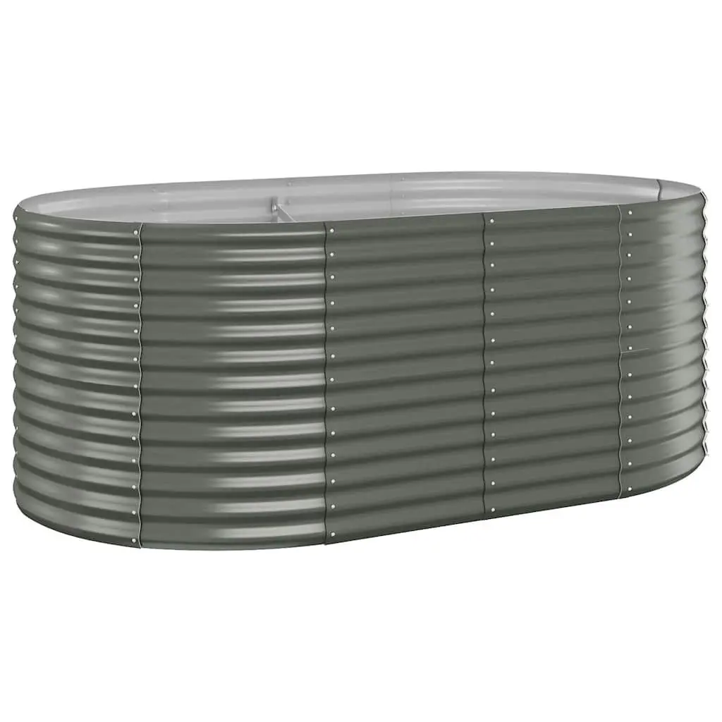 Garden Raised Bed Galvanised Steel Planter Box Grey 175 x 100 x 68 cm