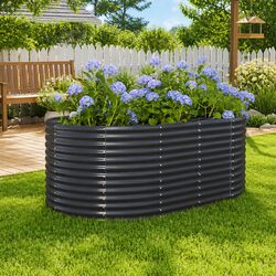 Enjoy Gardening with This Anthracite Raised Garden Bed