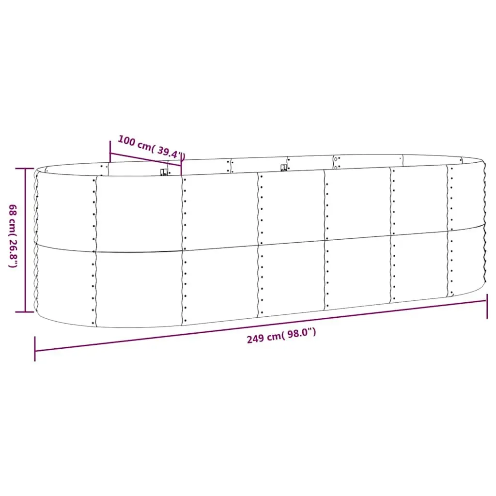 Galvanised Steel Garden Bed for Outdoor Use