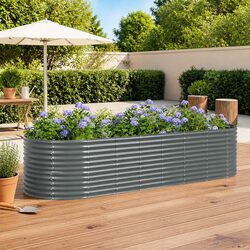 Garden Raised Bed Galvanised Steel Planter Box Outdoor Flower Vegetable Herb