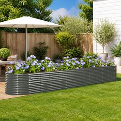 Garden Raised Bed Steel Frame Outdoor Planter Box Large Rectangular Vegetable