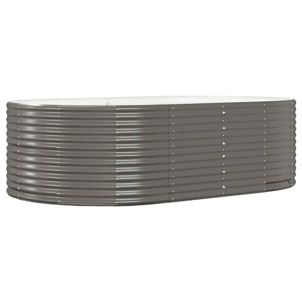 Raised Garden Bed Galvanised Steel Frame Grey 212 x 140 x 68 cm
