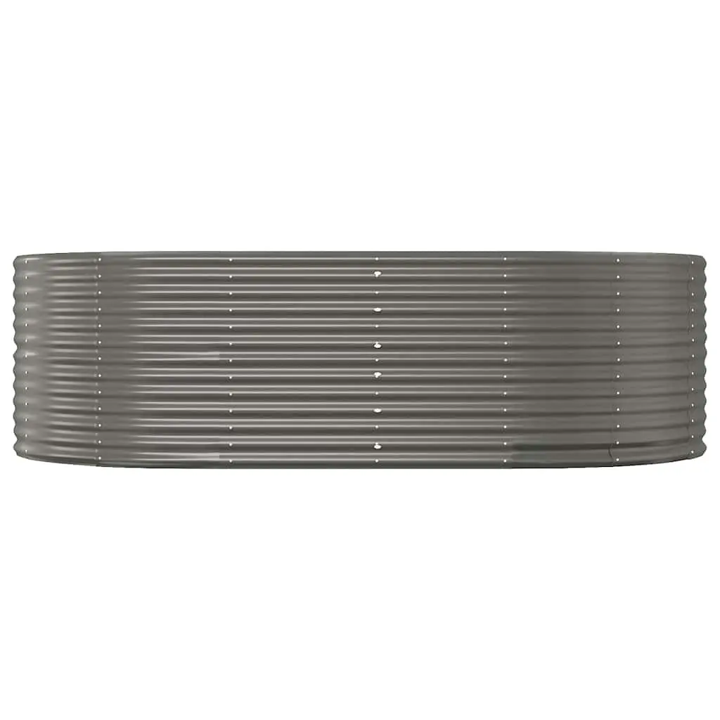 Raised Garden Bed Galvanised Steel Frame Grey 212 x 140 x 68 cm