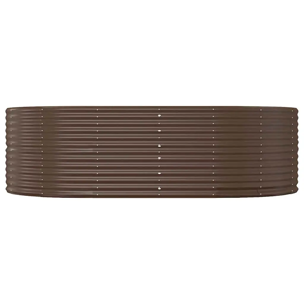 Garden Raised Bed Planter Box Sturdy Galvanised Steel Frame Brown Large