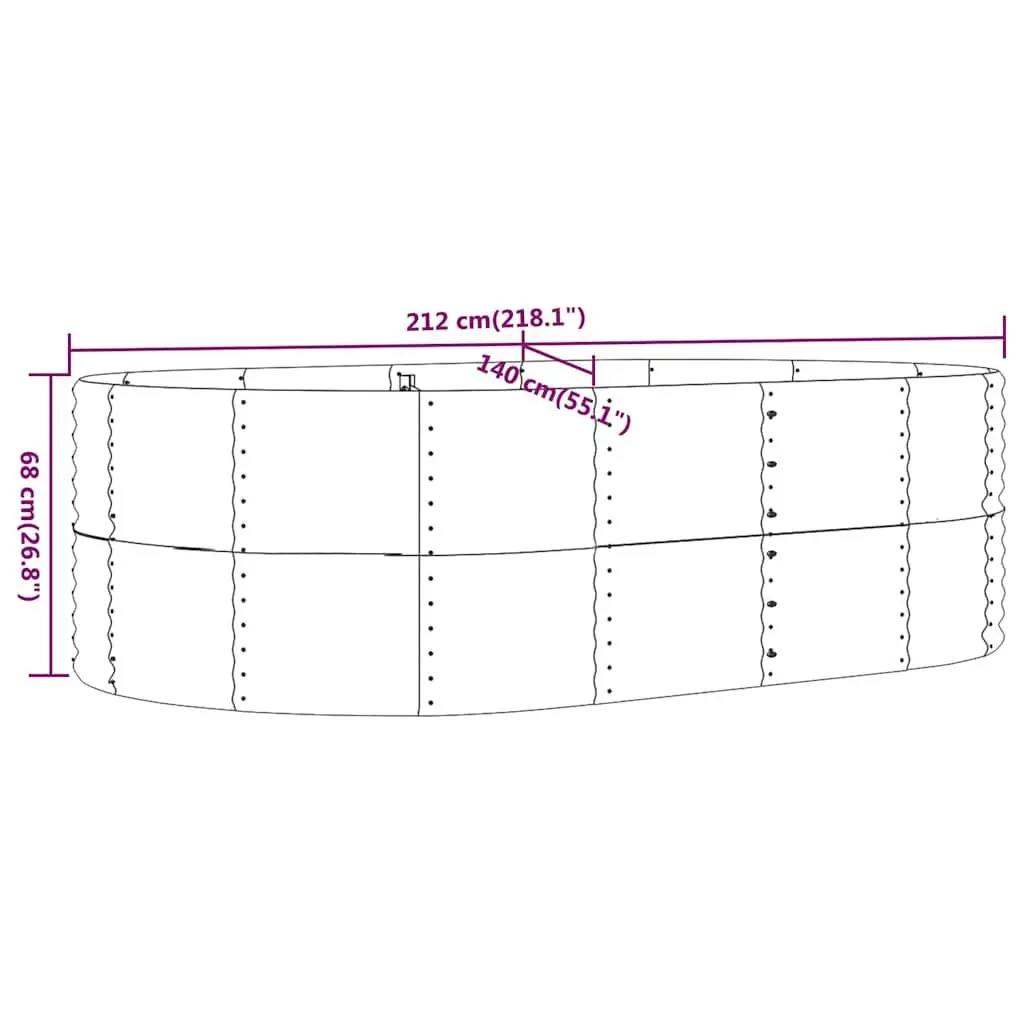 Garden Raised Bed Planter Box Sturdy Galvanised Steel Frame Brown Large