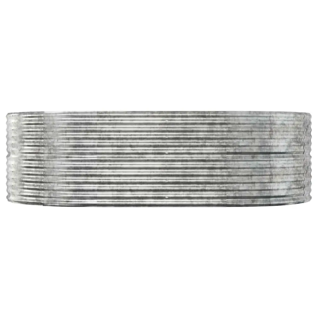 Garden Raised Bed Planter Sturdy Galvanised Steel Silver 212x140x68 cm