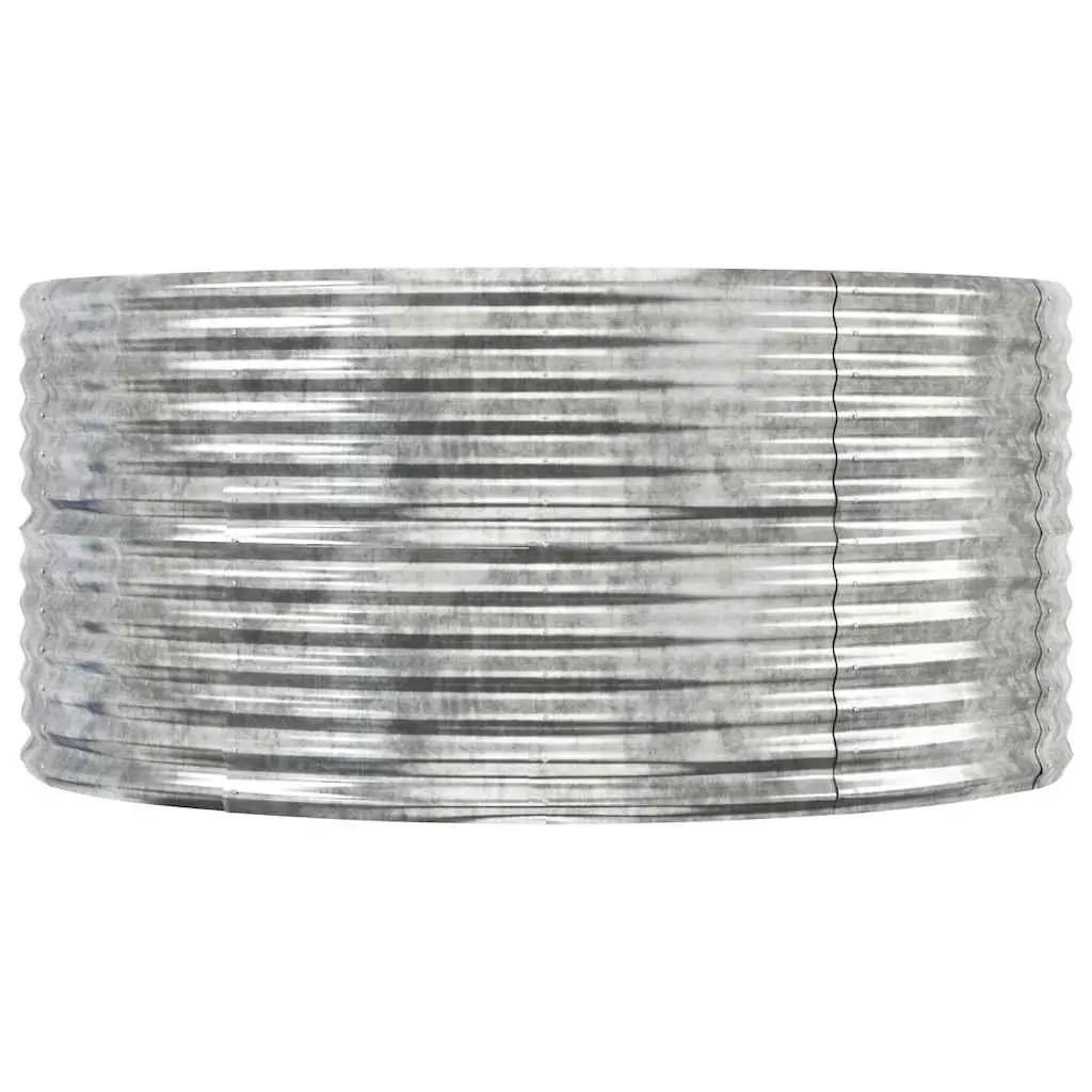 Garden Raised Bed Planter Sturdy Galvanised Steel Silver 212x140x68 cm