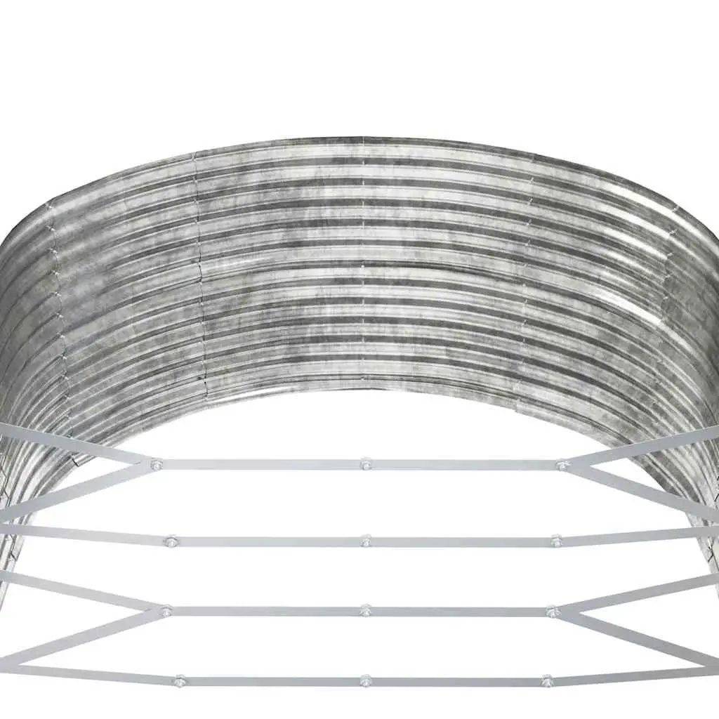 Garden Raised Bed Planter Sturdy Galvanised Steel Silver 212x140x68 cm