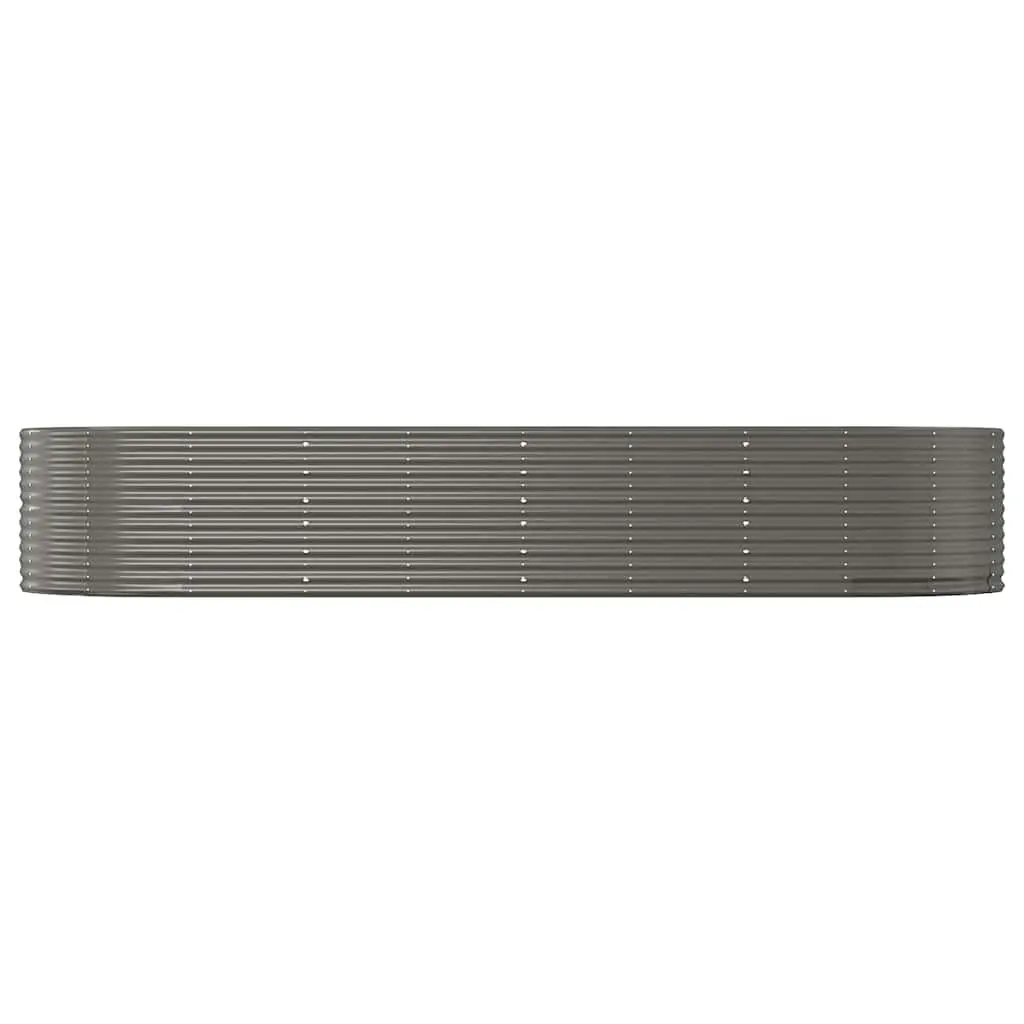 Raised Bed Planter Box Galvanised Steel Frame Grey 367 x 140 x 68 cm Outdoor Vegetable