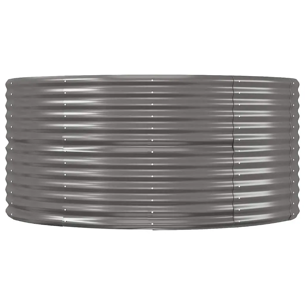 Raised Bed Planter Box Galvanised Steel Frame Grey 367 x 140 x 68 cm Outdoor Vegetable