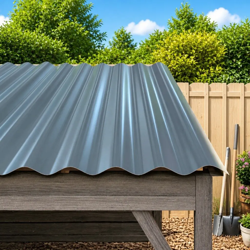 Metal Roof Panels Galvanised Steel Grey Corrugated 80x36 cm 12 Piece