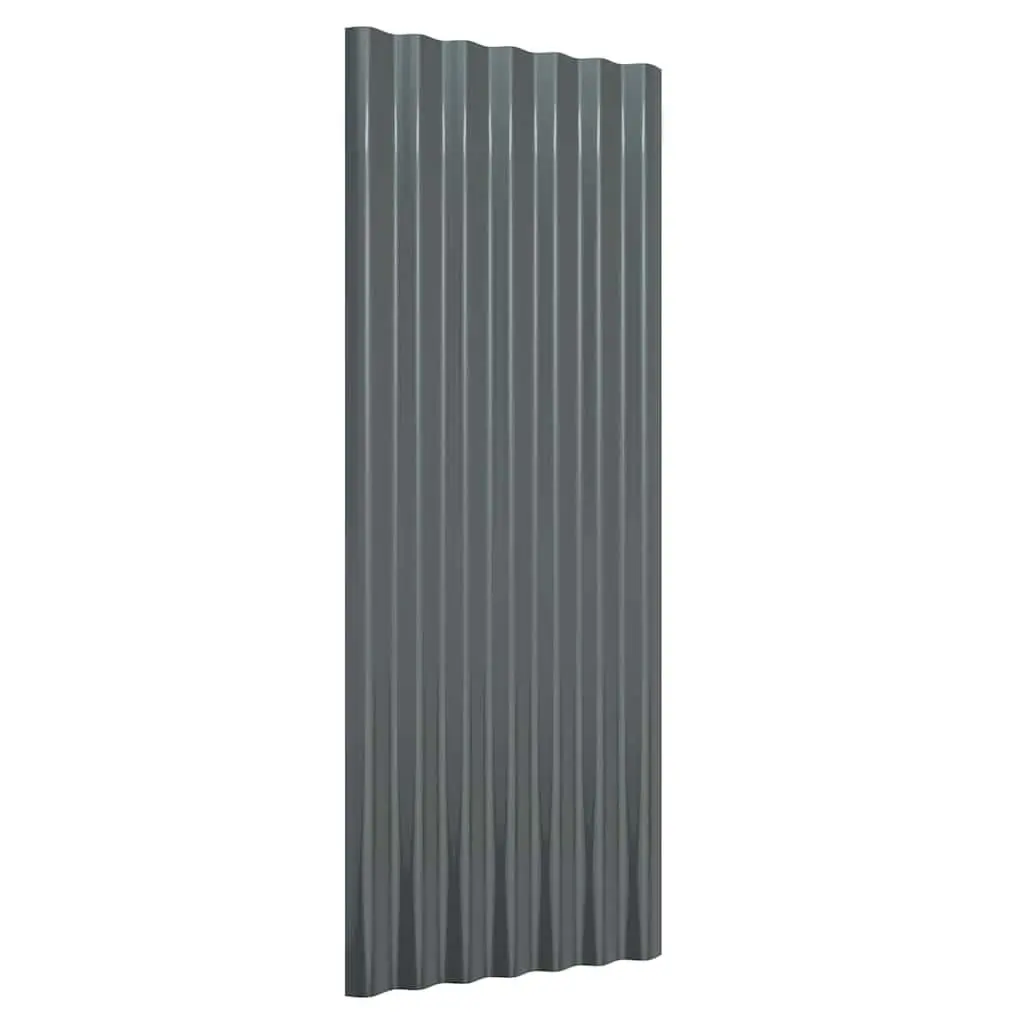Roof Panels 12 pcs Galvanised Steel Corrugated Sheets Sheds Garages 100x36 cm
