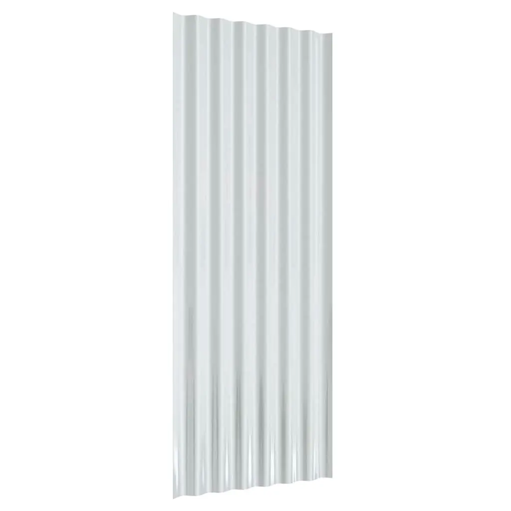 Roof Panels 12 pcs Galvanised Steel Corrugated Sheets Sheds Garages 100x36 cm
