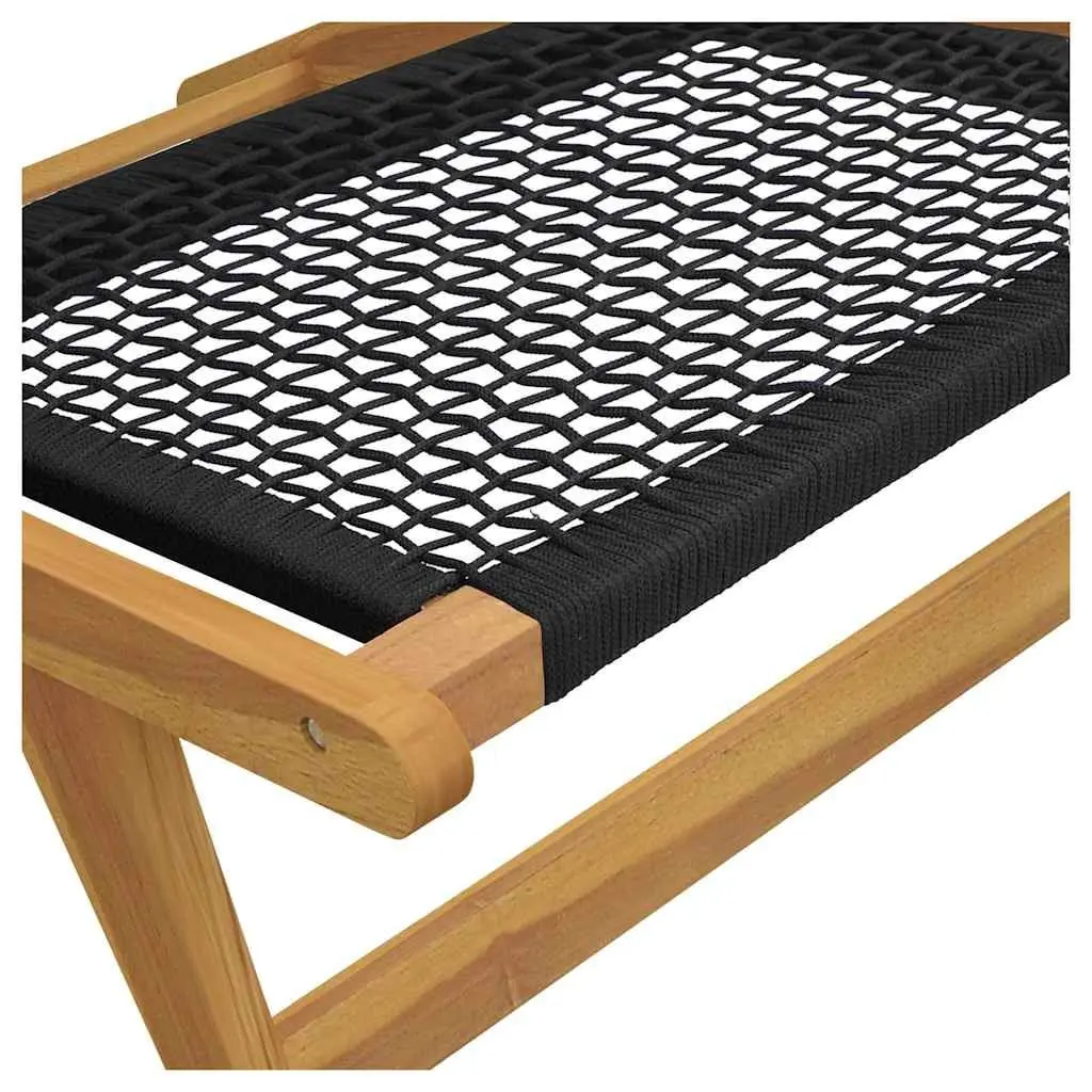 Garden Chair with Footrest Solid Teak Wood Outdoor Patio Seating Foldable Design