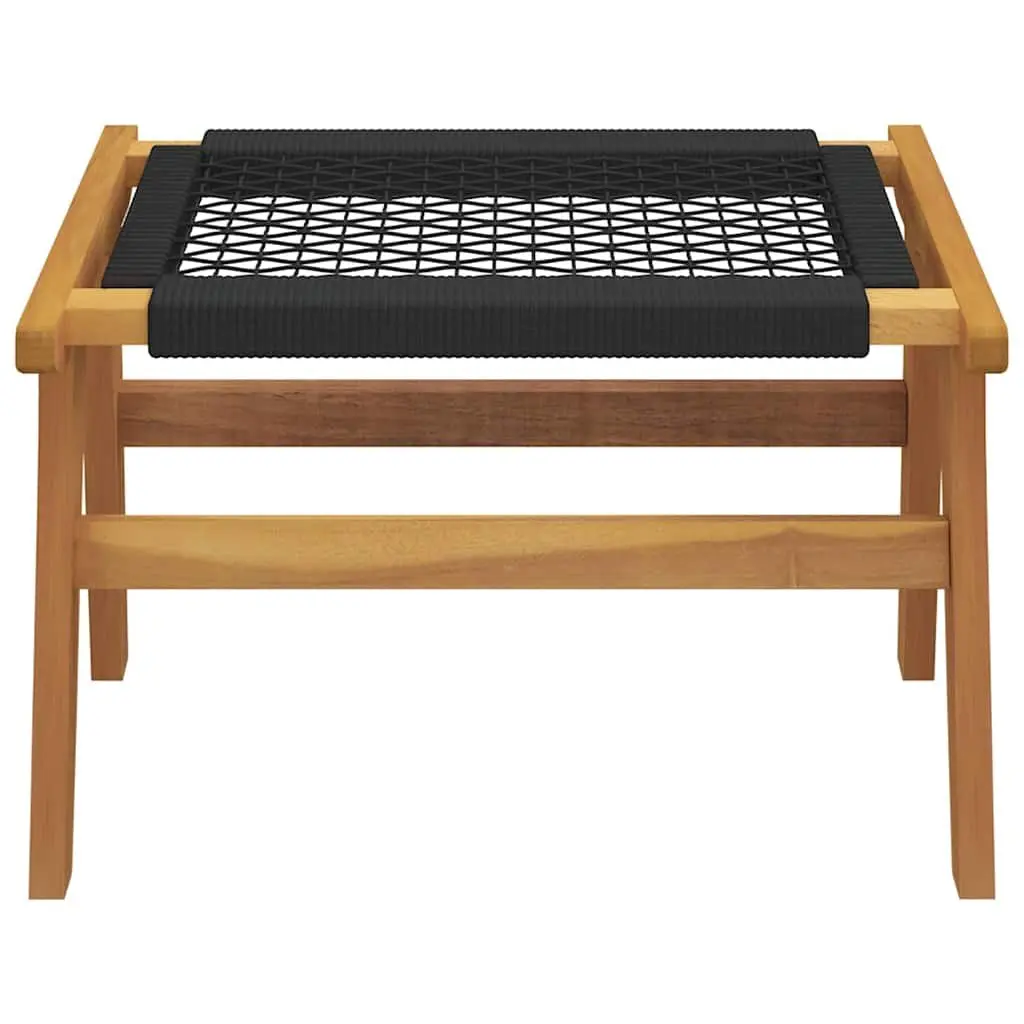 Garden Chair with Footrest Solid Teak Wood Outdoor Patio Seating Foldable Design
