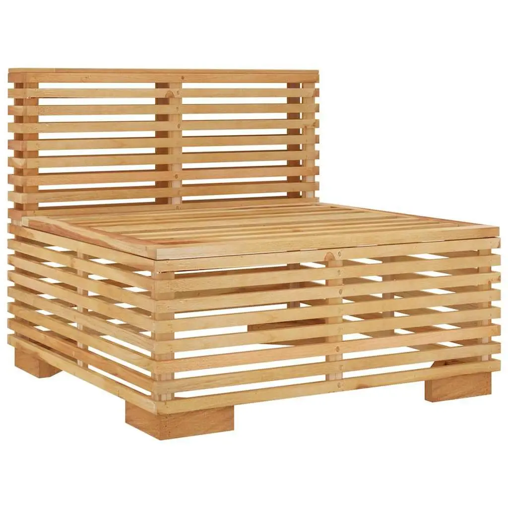 Outdoor Middle Sofa Garden Patio Sectional Unit Solid Wood Teak Cream Cushions