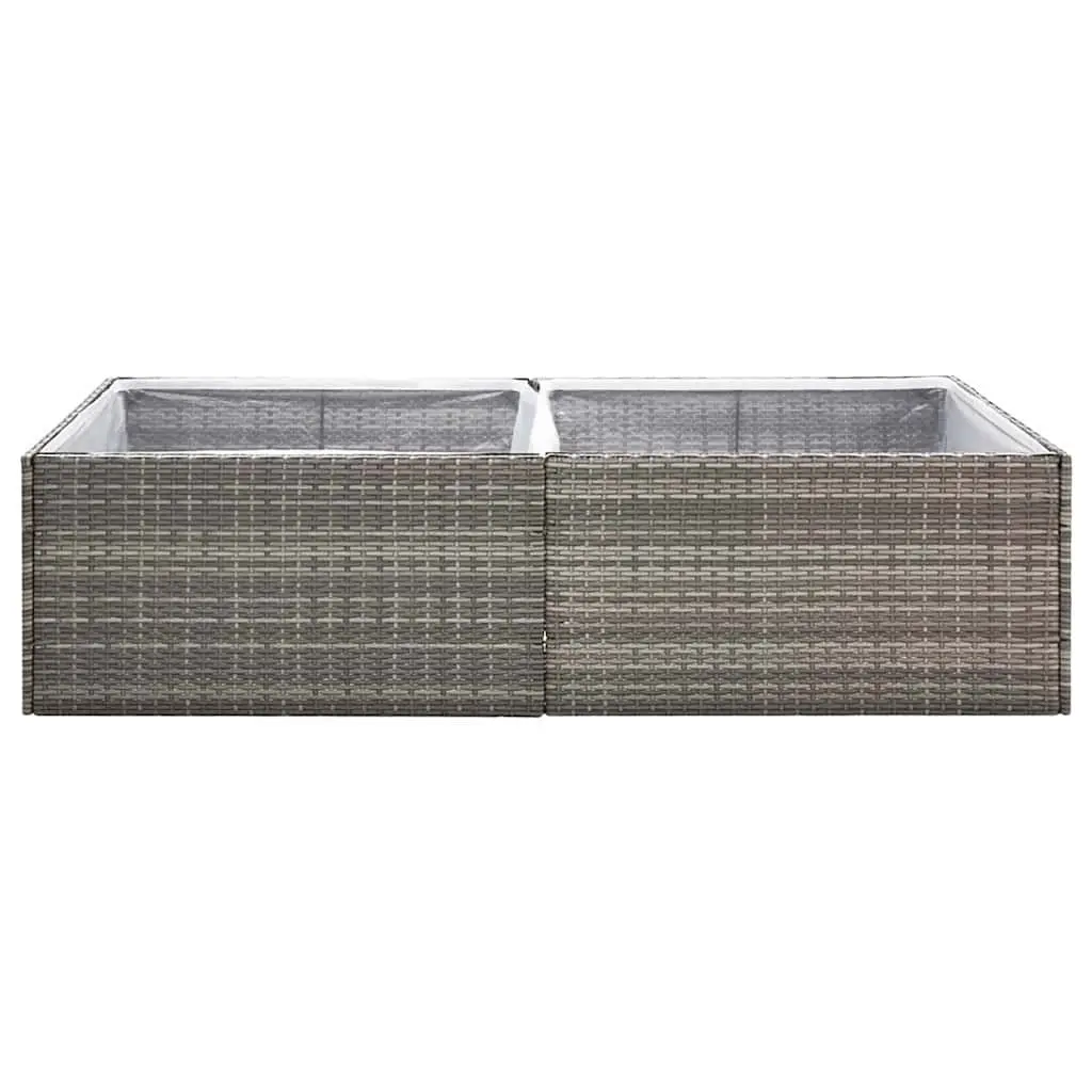 Garden Planter Box Grey Poly Rattan Raised Bed 157L x 80W x 40H cm