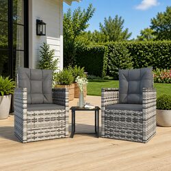 Your Ideal Outdoor Lounge Set: 3 Pieces in Grey