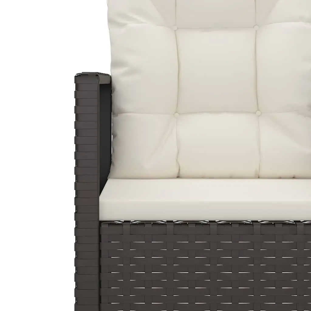 Outdoor Lounge Set 4 Piece Garden Furniture with Cushions Black Poly Rattan