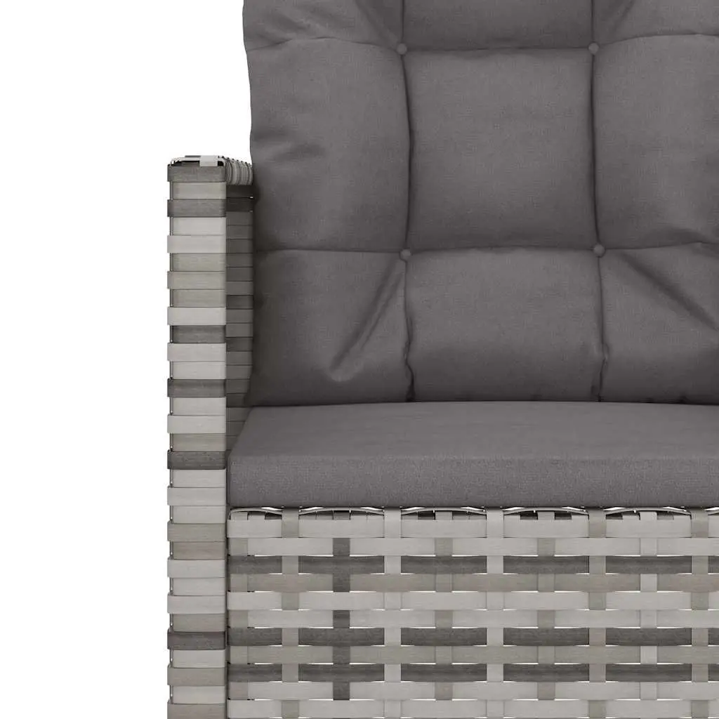 Outdoor Lounge Set 4 Piece Grey Poly Rattan Garden Furniture with Cushions