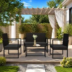 Get Comfortable with a 4-Piece Garden Lounge Set