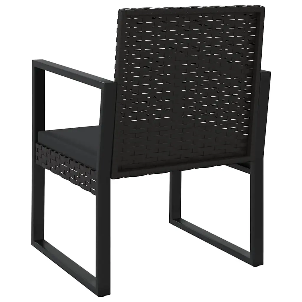 4 Piece Garden Lounge Set Outdoor Patio Sofa with Cushions Black Poly Rattan