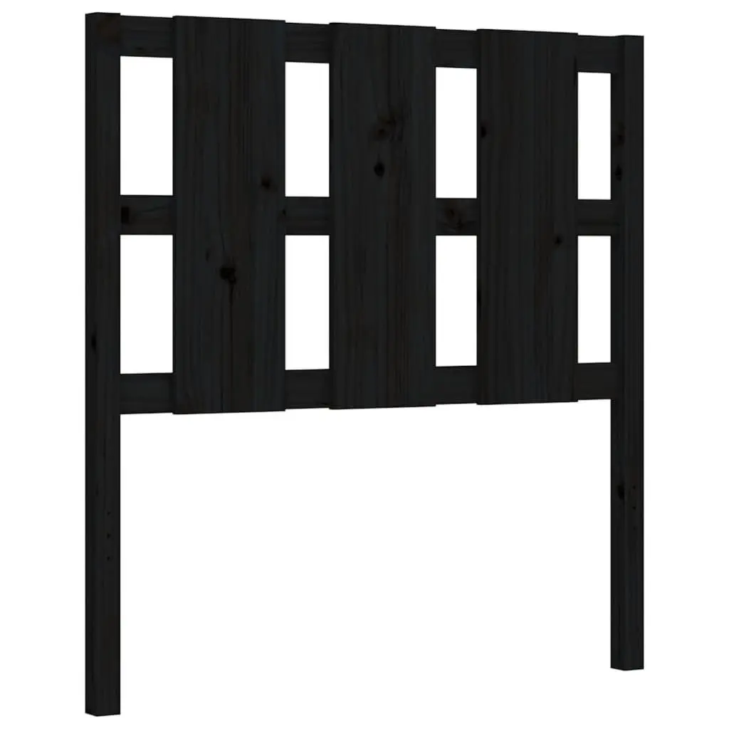 Pine Wood Bed Frame Black 90x190 cm Durable Bedroom Furniture with Plywood Slats