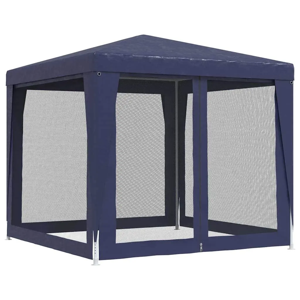 Party Tent Blue 2.5x2.5m Outdoor Gazebo with Mesh Sidewalls