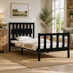 Your New Black Bed Frame 90x190 cm in Solid Pine
