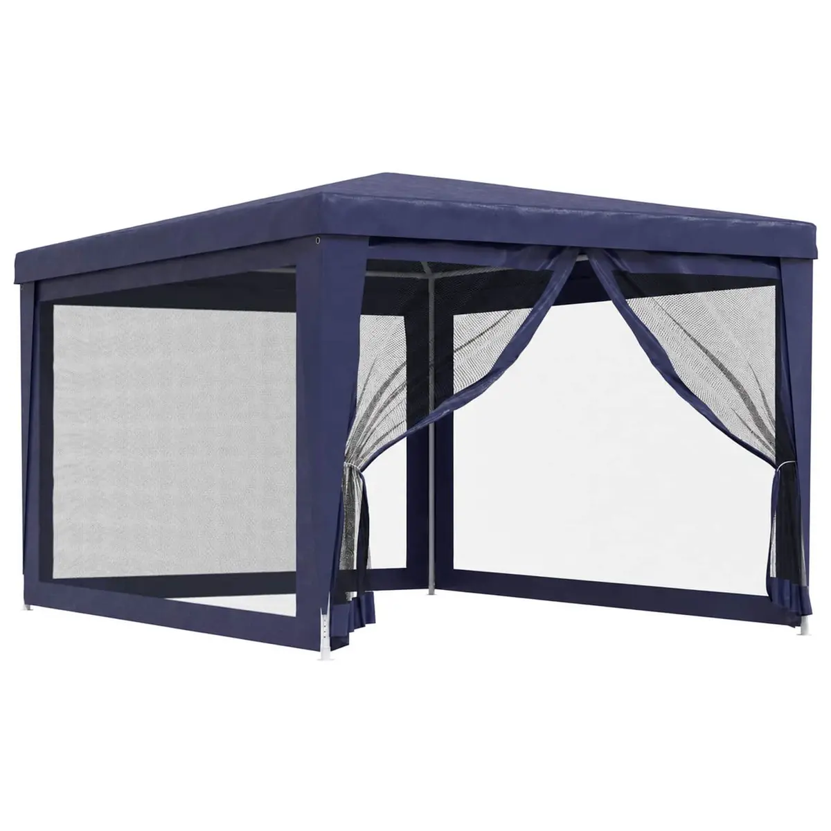 Party Tent Gazebo Blue 3x4m Outdoor Canopy with Mesh Sidewalls