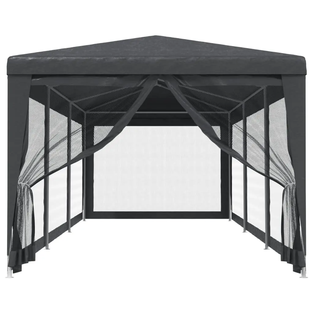 Party Tent Outdoor Pavilion Gazebo 3x9m with 8 Mesh Sidewalls for Events Garden
