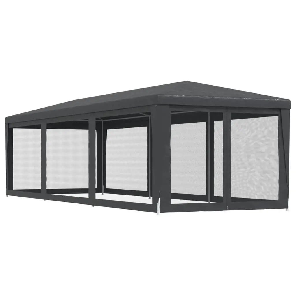 Party Tent Outdoor Pavilion Gazebo 3x9m with 8 Mesh Sidewalls for Events Garden