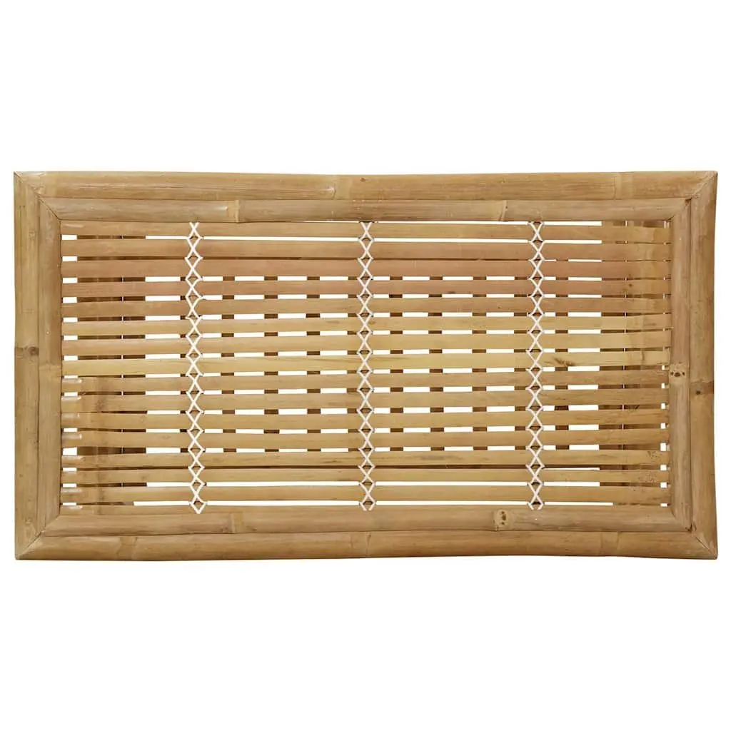 Bamboo Garden Lounge Set Slatted Seating with Grey Cushions 2 Piece