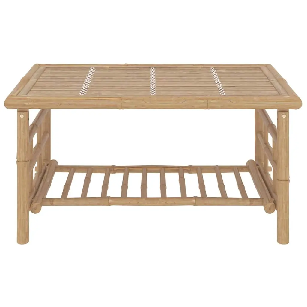 Bamboo Garden Lounge Set Slatted Seating with Grey Cushions 2 Piece