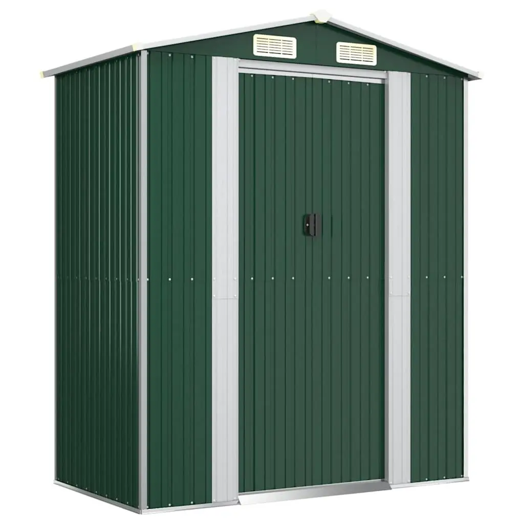 Garden Shed Green Galvanised Steel 192x108x223cm