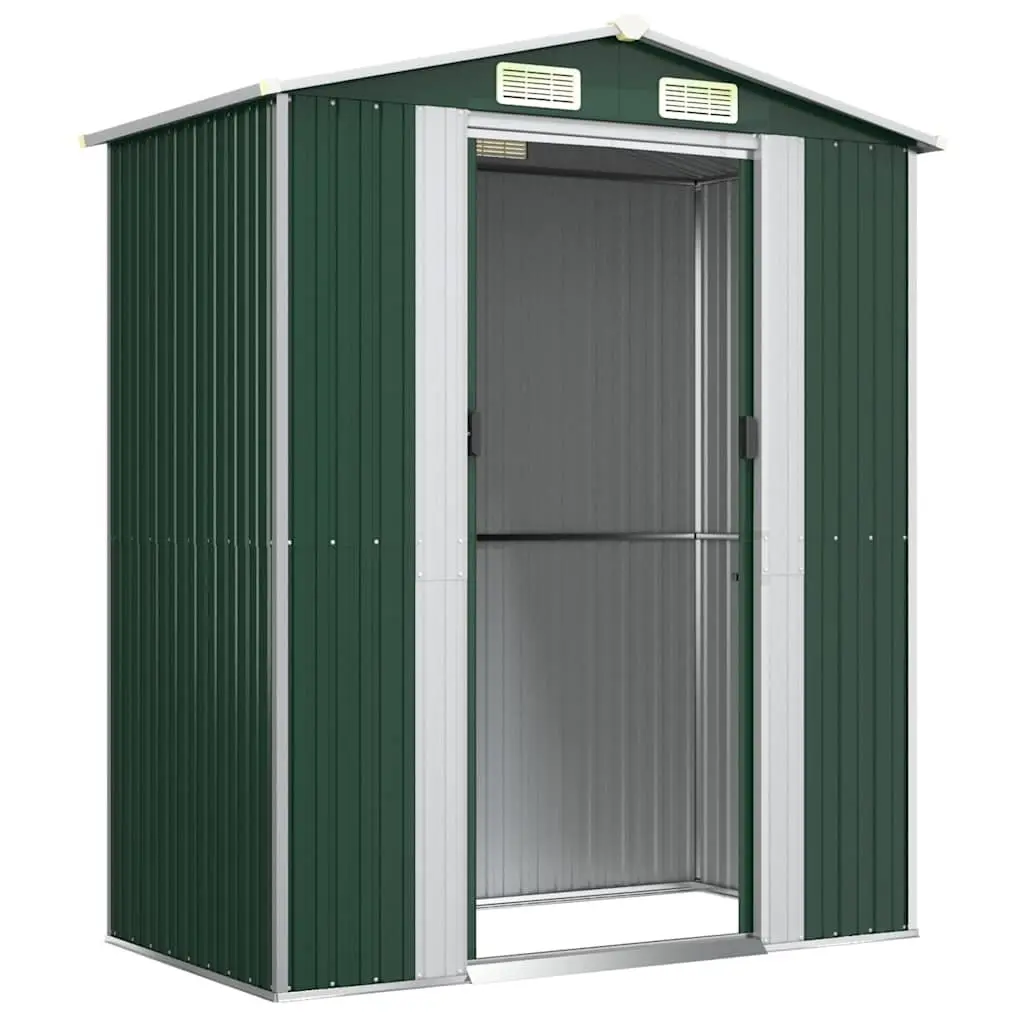 Garden Shed Green Galvanised Steel 192x108x223cm