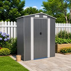Store Your Garden Essentials in this Light Grey Shed