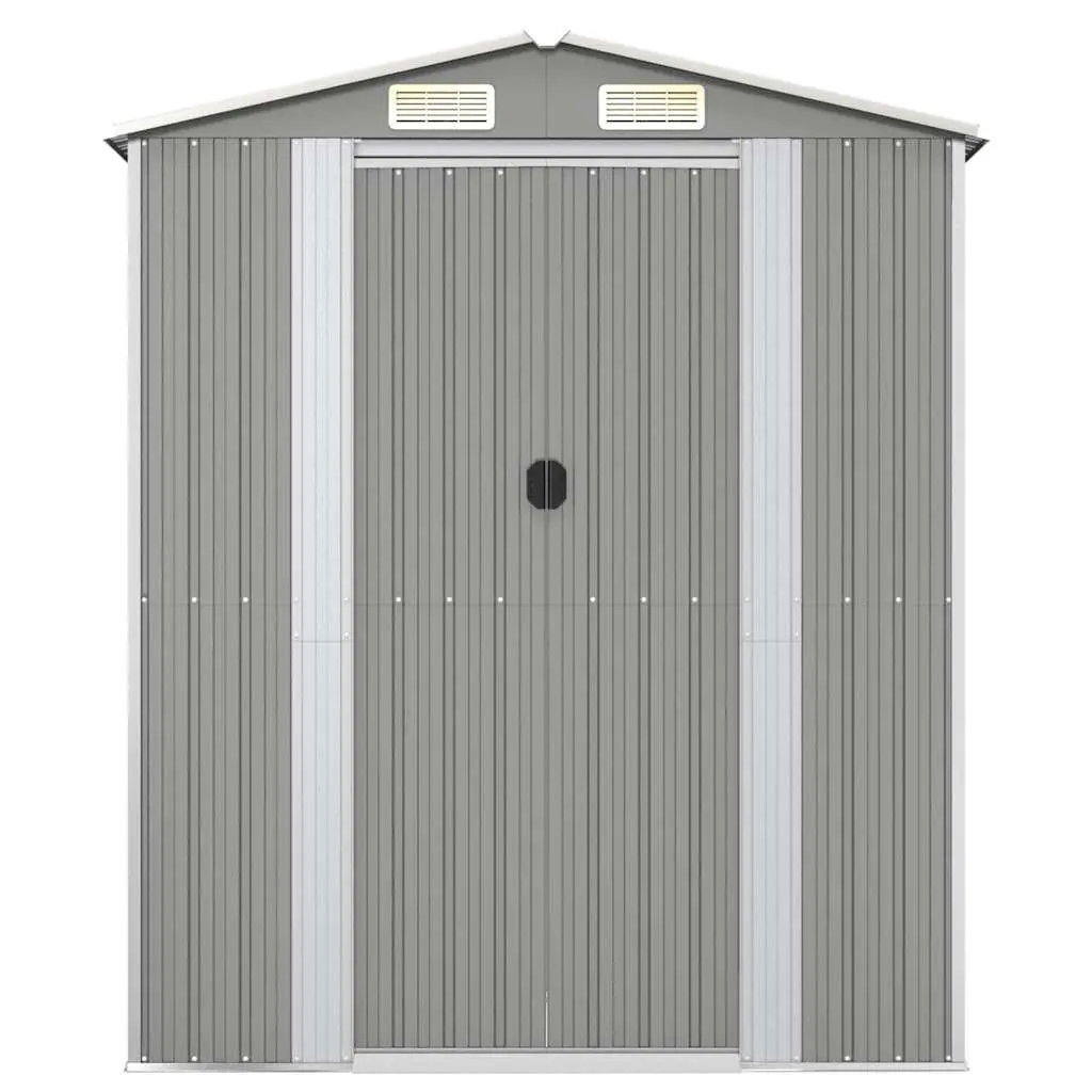 Garden Shed Light Grey Galvanised Steel Outdoor Storage 192x108x223cm