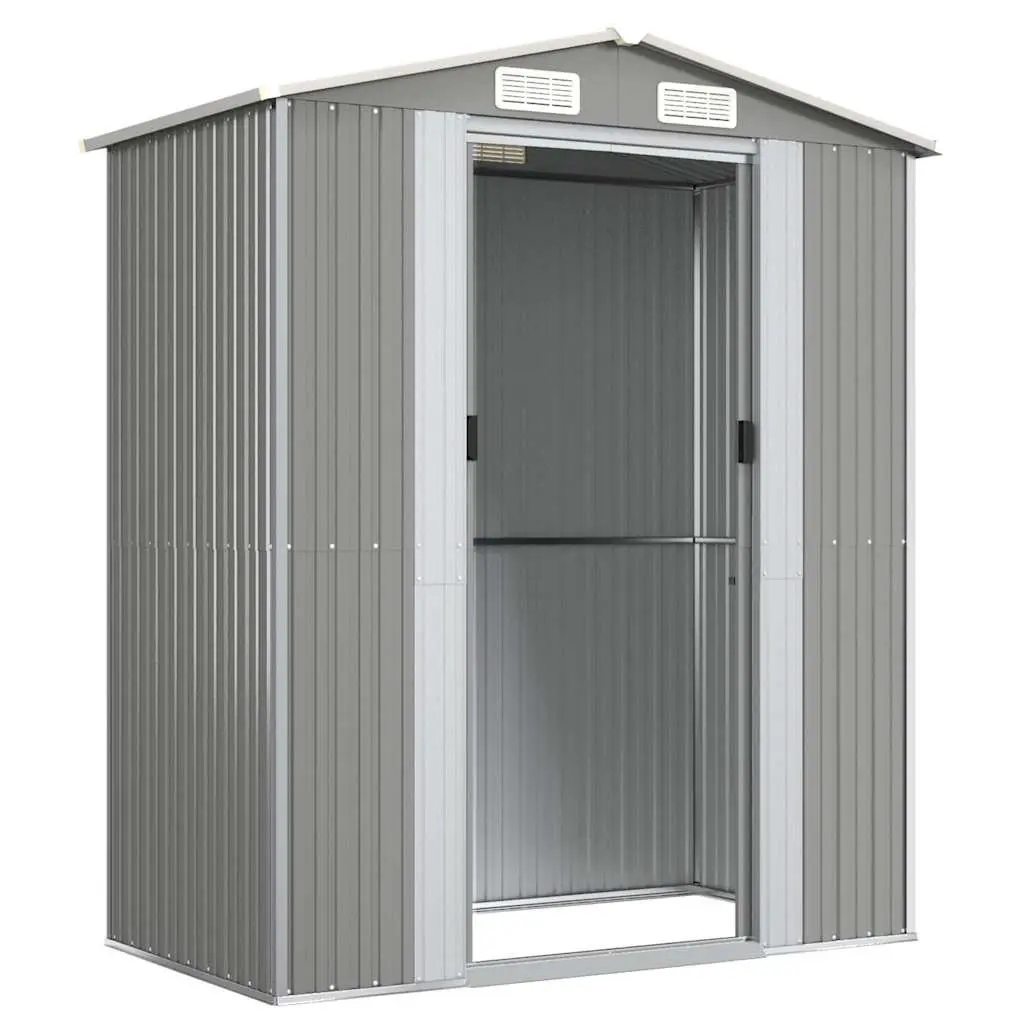 Garden Shed Light Grey Galvanised Steel Outdoor Storage 192x108x223cm